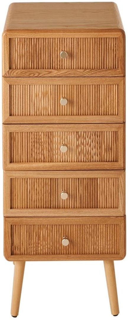 CALICOSY - Ladekast met 5 lades en latten front H100 cm - AVA