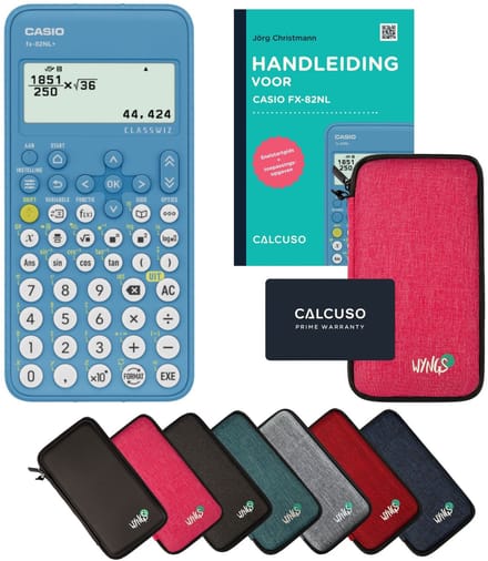 Casio fx-82NL+ incl. beschermhoes Roze + Handleiding - Wetenschappelijke rekenmachine - Standaardset