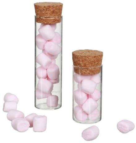 Glazen reageerbuisjes met kurk Ø3cm H: 6 cm (12 st.)