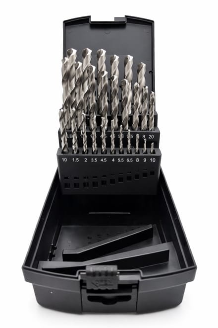 25-delig 1–13 mm HSS Spiraalborenset DIN 338 – 135° Split Point – Blank Afgewerkt – in box