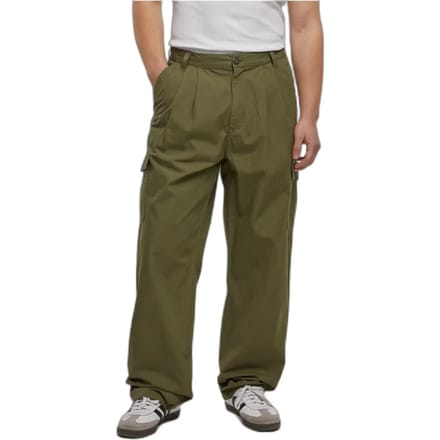 Urban Classics - Wide Pleated Cargobroek - Taille, 32 inch - Olijfgroen