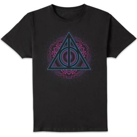 Harry Potter Deathly Hallows Neon t-shirt - Zwart - M