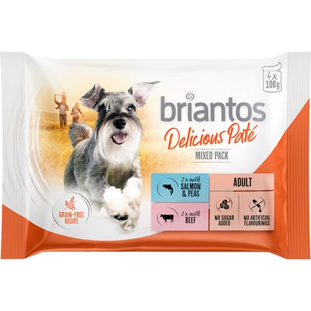 Briantos Vershoudzakjes Probeermix 4 x 100 g - Delicious Paté (Zalm & Rund)