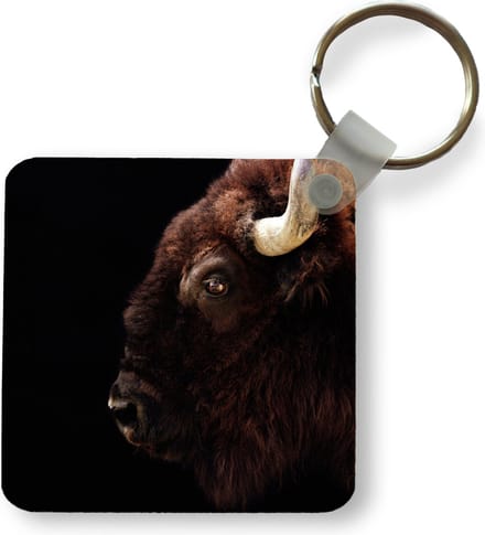 Sleutelhanger - Uitdeelcadeautjes - Bizon - Hoorn - Portret - Plastic