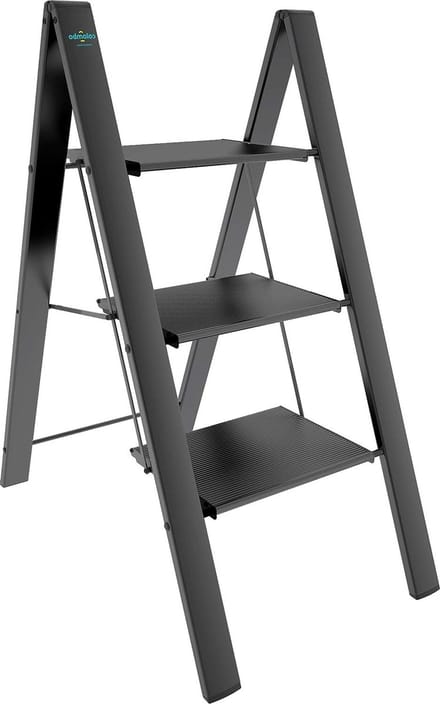 3 treden- max. belastbaarheid 150 kg- zwart. Trapladder