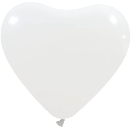 Hart latex ballonnen WIT ± 30 cm, (verpakking van 100) Hart | Hartjes - PRO
