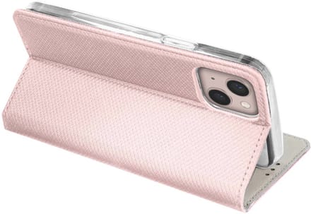 Jaym, Hoesje geschikt voor Apple iPhone 13 Mini - Magnetisch Folio met Standaard, Champagneroze