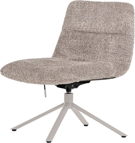 WOOOD Soren Draaifauteuil Verstelbaar - Wollig - Grijs - 82x73x62