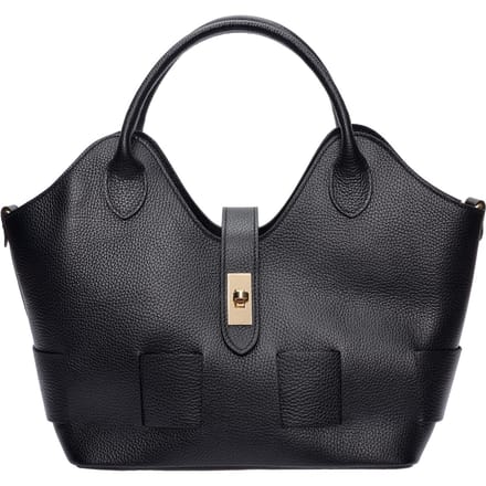 Roberta M Zwart Rundleer Tas