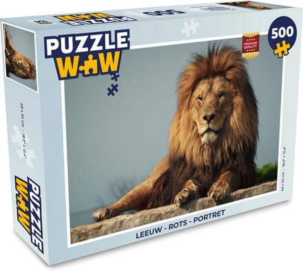 Puzzel Leeuw - Rots - Portret - Legpuzzel - Puzzel 500 stukjes