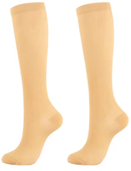 Compressiekousen - Steunkousen - Duopack - Vrouw - Crème - Maat S/M