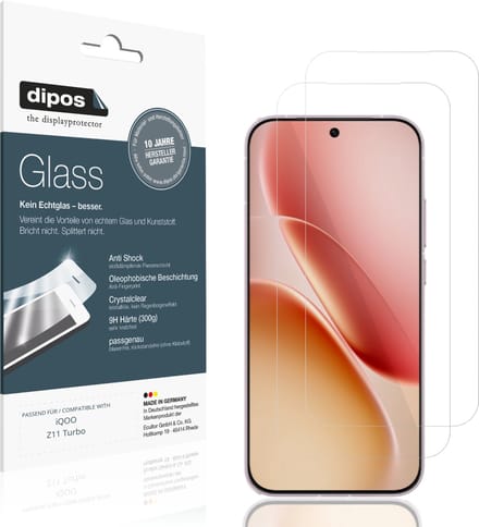 dipos – 2x Pantserfolie geschikt voor iQOO Z11 Turbo | 9H Screenprotector