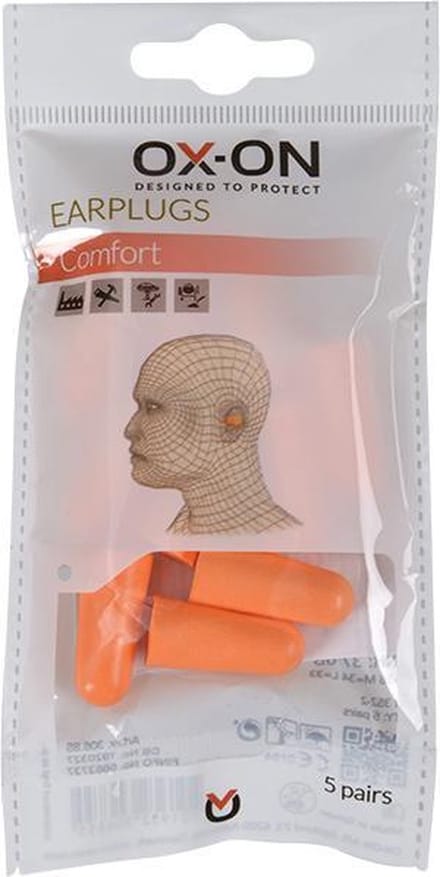 OX-ON Comfort earplugs-oordoppen-herriestoppers - Set à 5 paar