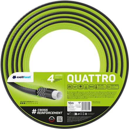 Cellfast tuinslang, 1'', 10 m, 4-lagig, kruislings gevlochten, Quattro