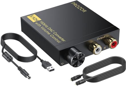 Optische naar RCA Converter - 5.1CH Dolby-AC3 Met Volumeregeling - DAC Decoder voor HDTV Blu-ray en PS4