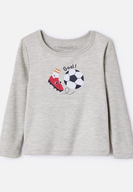 Damart - Thermolactyl T-shirts met zeefdruk voor kinderen - Kinderen - Grijs - 10 JAAR
