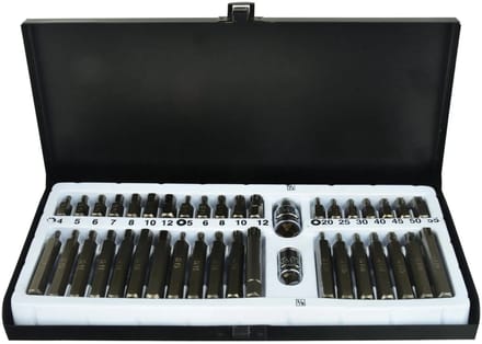 GEKO 40-delige bitset - Hex, spline & Torx - Chroom-vanadium - Inclusief metalen opbergbox