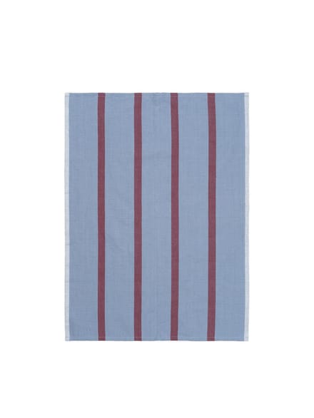 Ferm Living Hale Theedoek - faded blue/burgundy