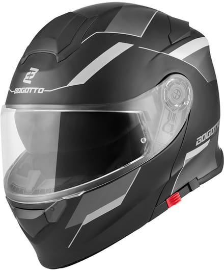 Bogotto V271 Delta Mat Zwart Grijs Systeemhelm - Helm