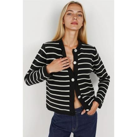 Geknoopte Gestreepte Cardigan