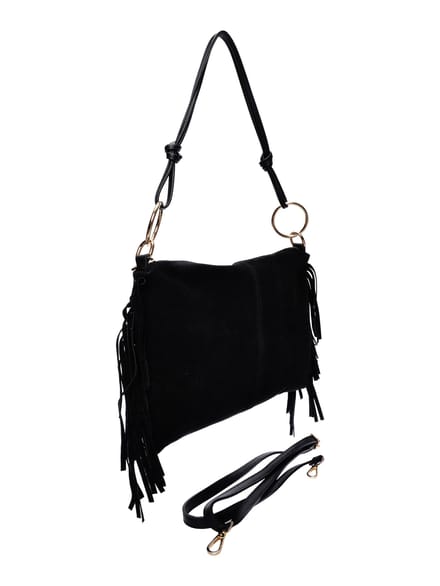 Isabella Rhea Zwart Rundleer Tas