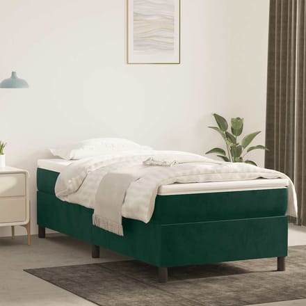 vidaXL - Boxspring - bed - 90x190 - cm - fluweel - donkergroen
