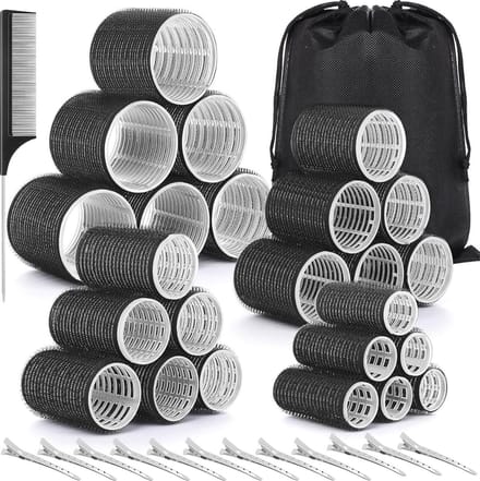 Set van 38 Zelfklevende Krulspelden met Clips en Kam - Hittevrije Haarrollers voor Mooi Golfend Haar