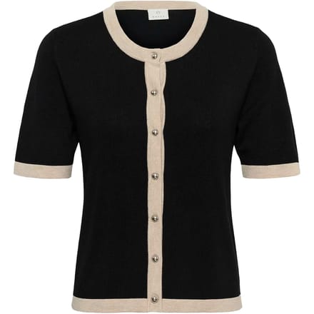 Kaffe KAlizza Contrast Cardigan Dames Trui - Black Deep