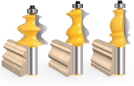 12mm Frees voor Houtbewerking - Set van 3 Vormfrezen voor Architectonische Mallen en Router Bits
