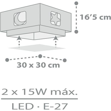Dalber kinderkamer-plafondlamp MOONLIGHT, grijs, 1-lamp