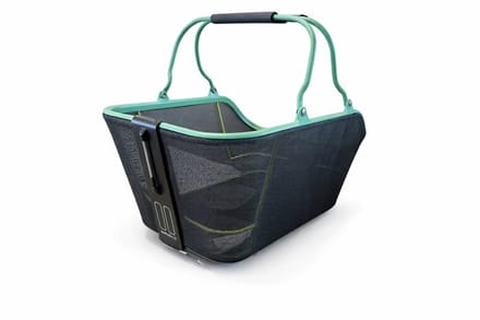 Basil Cento Tech Fiber Fietsmand Nordlicht MIK - Achter - Textonile- Grijs Groen - LED verlichting -