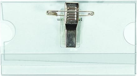 Badge Quantore met clip en speld 4x7.5cm