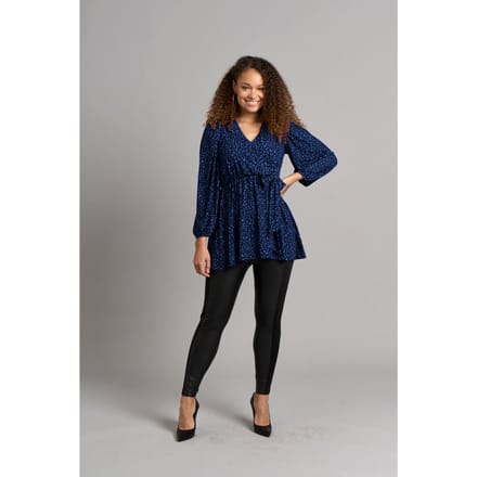 Pinky Luipaard Wrap Top - Navy