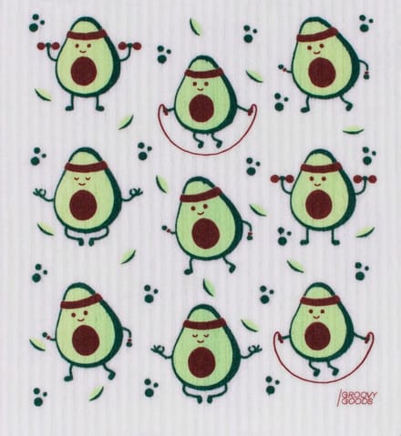 Groovy Goods Ecologische Sponsdoek Avocado - Vegan - Plasticvrij - Wasbaar - Composteerbaar