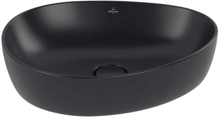 Villeroy & Boch Antao - Opzetwastafel, 40x51 cm, CeramicPlus, Pure Black 4A7351R7