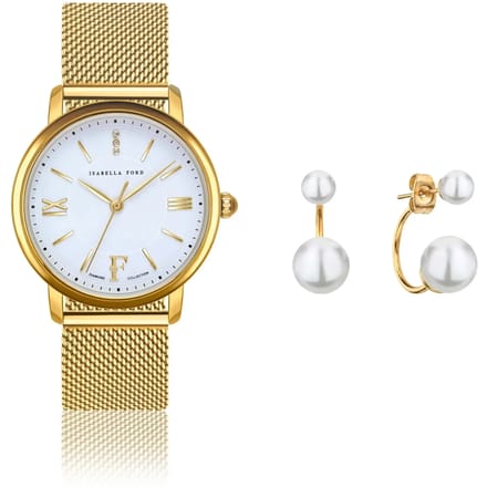 Set van horloge en oorbellen voor dames Isabella Ford Selene
