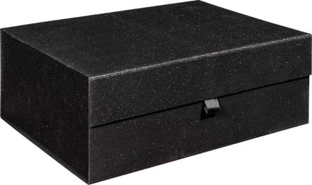 Luxe geschenkdoos ZWART GLITTER, cadeaudoos, formaat 40x30x15cm (1 stuk)