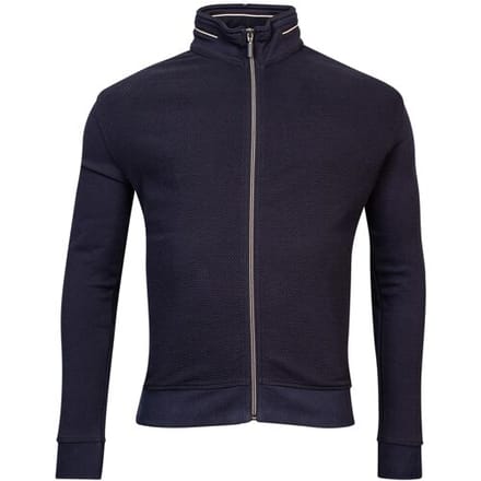 Baileys Vest Front Back Two-Tone Jacqaurd Sweat Cardigan Zip Navy / male