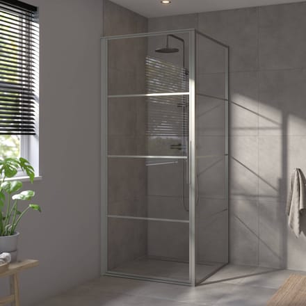 Saqu Devine industriële zijwand incl. antikalk 80x210cm geborsteld grijs