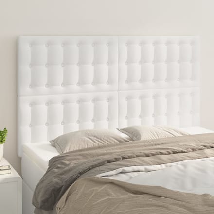 vidaXL - Hoofdbord - wit - 144x5x118/128 - cm - kunstleer