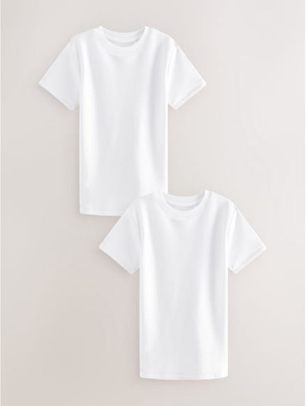 Next - Jongens - Set van 2 thermische T-shirts met korte mouwen - Wit