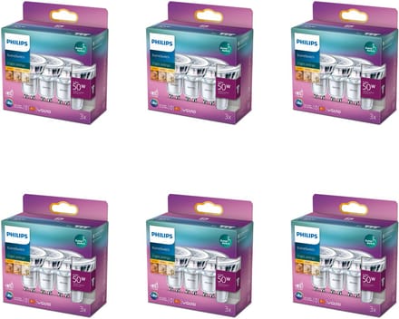 Philips Voordeelverpakking - GU10 - SceneSwitch - LED Spotlamp - 50W - Warmwit Licht - Set van 18 Stuks