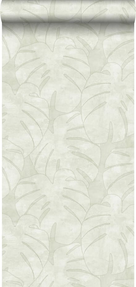 ESTAhome behang monstera bladeren beige - 53 cm x 10.05 m - 139002