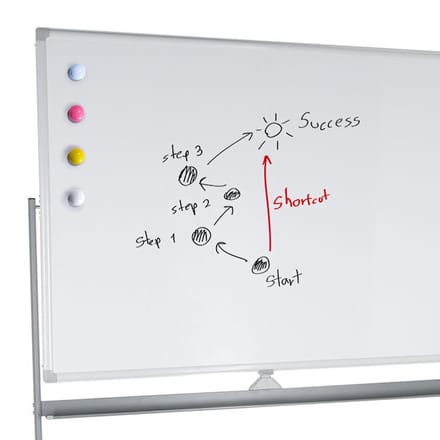 Whiteboard MULTIBOARD I magnetisch wit / zilver hjh OFFICE