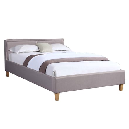 Gestoffeerd bed ANAIS 140x200 cm, grijze stof