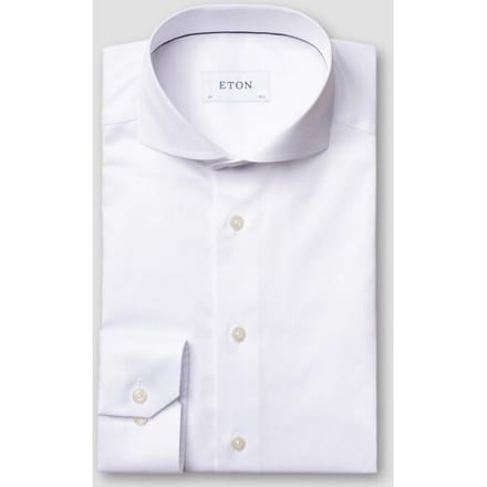 Eton Overhemd Uni Signature Twill Extreme Cutaway Collar Wit / male