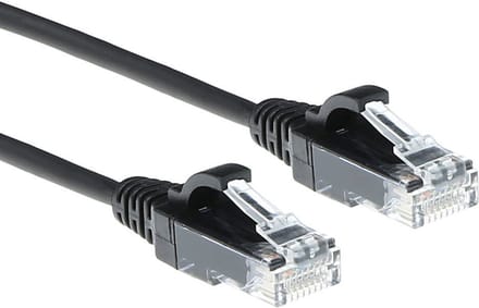 ACT Zwarte 7 meter LSZH U/UTP CAT6 datacenter slimline patchkabel snagless met RJ45 connectoren DC9907