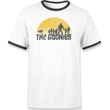 The Goonies Retro Logo Unisex T-Shirt - Wit / Zwart Ringer - L