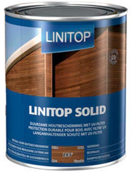 Linitop Solid - Beits - Duurzaam extreem weersbestendige houtbescherming met uv filter - Solventbasis - 2.50 L - 283 Notelaar