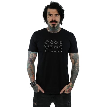 Disney Heren Mickey Mouse Deconstructed T-shirt (Zwart)
